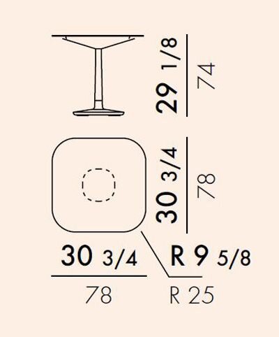 Multiplo Small Outdoor Table - Square Top by Kartell Furniture Tables